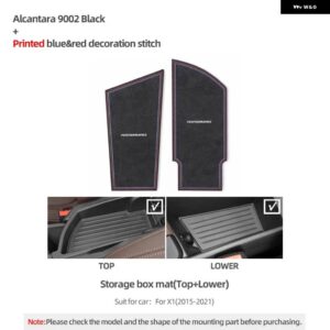 BMW アルカンターラ X1 F48 2015-2021 収納ボックス カップホルダー マットコースターノンスリップ M パフォーマンス インテリア - 9002 Storage LHD