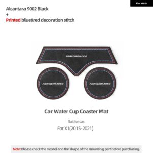 BMW アルカンターラ X1 F48 2015-2021 収納ボックス カップホルダー マットコースターノンスリップ M パフォーマンス インテリア - 9002 cup pad
