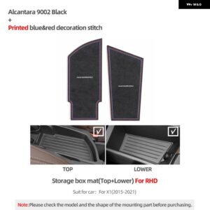 BMW アルカンターラ X1 F48 2015-2021 収納ボックス カップホルダー マットコースターノンスリップ M パフォーマンス インテリア - 9002 Storage RHD