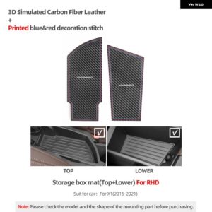 BMW アルカンターラ X1 F48 2015-2021 収納ボックス カップホルダー マットコースターノンスリップ M パフォーマンス インテリア - PVC Storage pad RHD