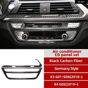 BMW インテリア カーボン M パフォーマンス ステアリングホイール ボタン フレーム インナードア ハンドルカバー トリム G01 G08 G02 X3 X4 - Black Carbon Set