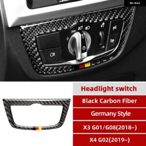 BMW インテリア カーボン M パフォーマンス ステアリングホイール ボタン フレーム インナードア ハンドルカバー トリム G01 G08 G02 X3 X4 - Headlight Swicth