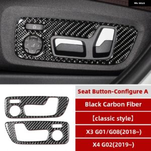 BMW インテリア カーボン M パフォーマンス ステアリングホイール ボタン フレーム インナードア ハンドルカバー トリム G01 G08 G02 X3 X4 - Seat Button A