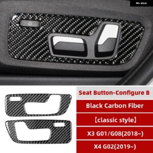 BMW インテリア カーボン M パフォーマンス ステアリングホイール ボタン フレーム インナードア ハンドルカバー トリム G01 G08 G02 X3 X4 - Seat Button B