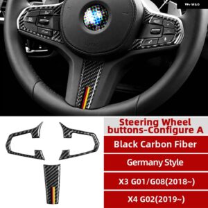 BMW インテリア カーボン M パフォーマンス ステアリングホイール ボタン フレーム インナードア ハンドルカバー トリム G01 G08 G02 X3 X4 - steering wheel A