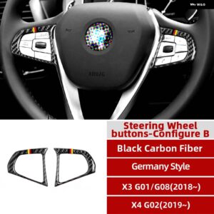 BMW インテリア カーボン M パフォーマンス ステアリングホイール ボタン フレーム インナードア ハンドルカバー トリム G01 G08 G02 X3 X4 - steering wheel B
