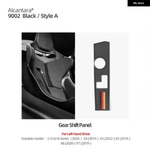 BMW センターコンソール ギアシフト パネル ステッカー G20 G23 G28 3 4シリーズ X3 X5 アルカンターラ M色 インテリア カー - Black LHD A