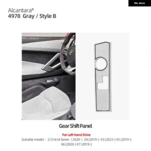 BMW センターコンソール ギアシフト パネル ステッカー G20 G23 G28 3 4シリーズ X3 X5 アルカンターラ M色 インテリア カー - Gray LHD B