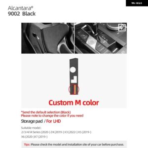 BMW センターコンソール ギアシフト パネル ステッカー G20 G23 G28 3 4シリーズ X3 X5 アルカンターラ M色 インテリア カー - Black LHD M