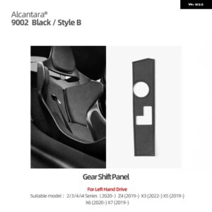 BMW センターコンソール ギアシフト パネル ステッカー G20 G23 G28 3 4シリーズ X3 X5 アルカンターラ M色 インテリア カー - Black LHD B