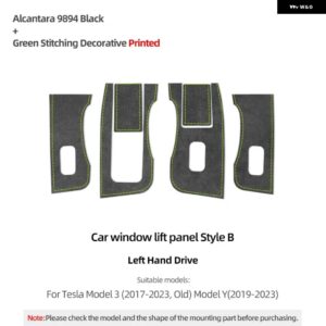 テスラ カーボンモデル 3 ハイランド 2023 2024- インテリア ウィンドウ コントロール ステッカー ドア スイッチ 自動チューニング - Suede Style B LHD