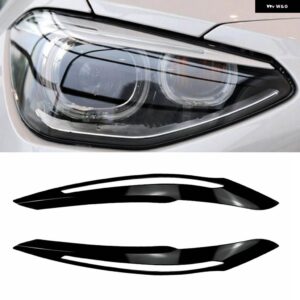 BMW F20 F21 1シリーズ 118I 120D 120I M135I PRE-LCI 邪悪な ヘッドライト アイブロウ まぶた ABS /カーボンルック 3D ステッカー - Gloss Black