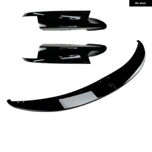 BMW 3シリーズ E90 E91 E92 E93 M3 2006-2013 フロントバンパー リップ スポイラー スプリッター カナード フォグランプ グリルトリム カバー - Gloss Black A B