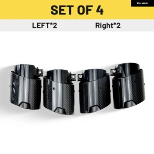 BMW 4個 カーボン排気チップ M3 M4 G80 G82 G83 排気システムマフラー パイプ - 4 pcs black no logo
