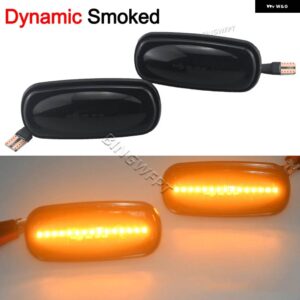 ランドローバー 2個 LED サイド マーカー ランプウィンカー インジケータ ライト ディフェンダー TD5 98-15 フリーランダー 1 02-05 ディスカバリー 2 99-04 - Dynamic Smoked Type