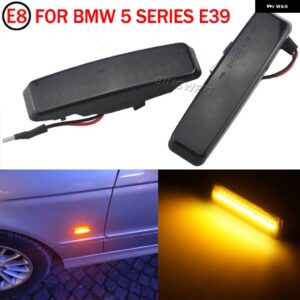 BMW フラッシャー流水ウインカー フラッシュライト 5シリーズ E39 12/1995-06/2003 サイド マーカー LED ダイナミック ウィンカーライト - Dynamic Smoked