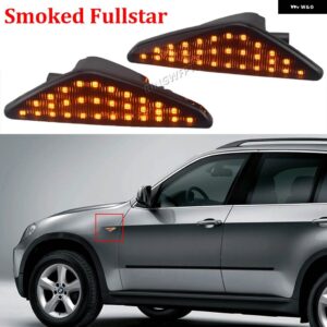 BMW X5 E70 X6 E71 E72 X3 F25 シーケンシャル ランプウインカー 2008-2014 ダイナミック 流れる LED サイド マーカー ウィンカーライト - Dynamic Smoked Star