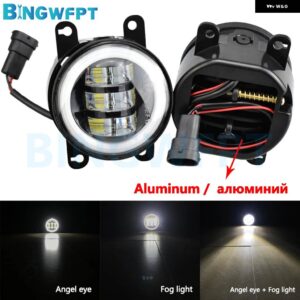 ランドローバー H11 LED 12V フリーランダー 2 LR2 FA_ 2006-2014 フォグライト エンジェルアイ デイタイム ランニングライト 車 - Aluminum-Angel eye