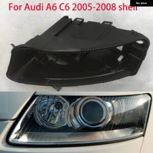 アウディ A6 C6 2005-2008 ヘッドライト シェル プラスチック ブラックシェル ヘッドライト リアランプライトボックス キセノン ヘッドライト リペア 部品 - Left
