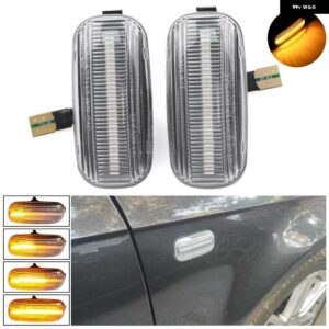 アウディ 2個 ウィンカー サイドマーカー ライト A3 S3 8P A4 B6 B7 S4 RS4 A6 S6 C5 RS6 C7 シーケンシャル LED ダイナミック 点滅ウインカー - dynamic　crystal