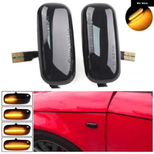 アウディ 2個 ウィンカー サイドマーカー ライト A3 S3 8P A4 B6 B7 S4 RS4 A6 S6 C5 RS6 C7 シーケンシャル LED ダイナミック 点滅ウインカー - dynamic　smoked