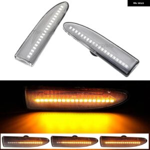 ジャガー 2個 ダイナミック LED サイドマーカー ライト X-TYPE 37408-2009 矢印ウィンカーウインカーインジケータランプ - Dynamic Crystal