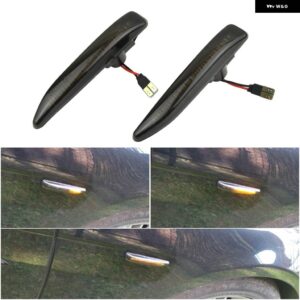 BMW E65 E66 E67 2001-2008 サイドマーカー LED ウィンカーライト インジケーターリピーター シーケンシャル ランプウインカー - Dynamic Smoked