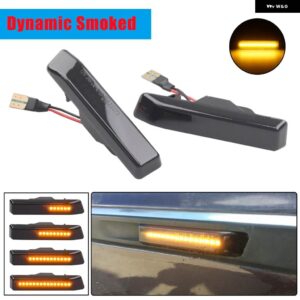 BMW フロントウイングスモークレンズ ダイナミック LED サイドマーカー リピーターインジケータライト 63132492179 63137164491 X5 E53 E36 - Dynamic Smoked