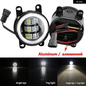 ランドローバー 1ペア LED フォグライト フロントバンパー フォグランプ DRL 12V ディスカバリー 4 レンジローバー スポーツ L320 フェイスリフト 2010-2013 - Aluminum-Angel eye