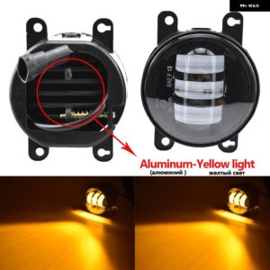 ランドローバー 1ペア LED フォグライト フロントバンパー フォグランプ DRL 12V ディスカバリー 4 レンジローバー スポーツ L320 フェイスリフト 2010-2013 - LED-yellow-Aluminum