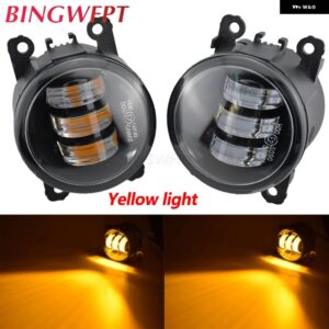 ランドローバー 1ペア LED フォグライト フロントバンパー フォグランプ DRL 12V ディスカバリー 4 レンジローバー スポーツ L320 フェイスリフト 2010-2013 - LED-yellow-Plastic