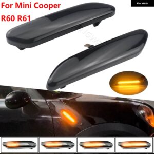 BMW MINI COOPER R60 R61 COUNTRYMAN PACEMAN ダイナミック スクロール 点滅 LED サイド マーカー インジケーター ランプ ターン シグナル フェンダー - Dynamic Black Type