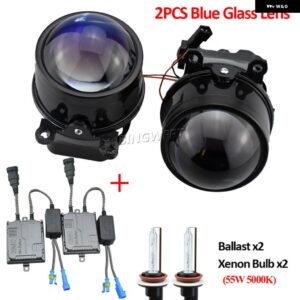 ランドローバー 2 X 車 フォグライト アセンブリ LED DRL デイタイム ランニングライト 12V レンジローバー ディスカバリー 4 フリーランダー 2 LR2 - Blue-HID-55W