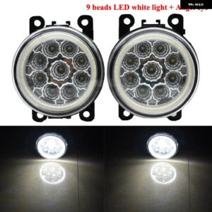 スバル 2 X LED レンズ フォグライト 30ワット フロント フォグランプ アセンブリ インプレッサハッチバック 2011-19 - 9SMD-Angel eye