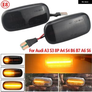 アウディ サイドマーカー ライト ダイナミック LED ウィンカー 点滅インジケーター A3 S3 8P A4 B6 B8 B7 S4 RS4 A6 S6 C5 8E0949127 - dynamic　black　type