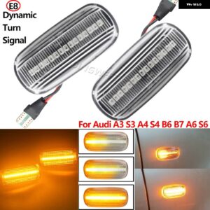 アウディ サイドマーカー ライト ダイナミック LED ウィンカー 点滅インジケーター A3 S3 8P A4 B6 B8 B7 S4 RS4 A6 S6 C5 8E0949127 - dynamic　crystal　type