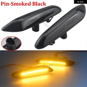 BMW LED ダイナミック ウィンカー サイドマーカー 流れる光インジケータランプ E60 E61 E90 E91 E92 E93 E81 E82 E88 E46 X3 X1 - Smoked black A