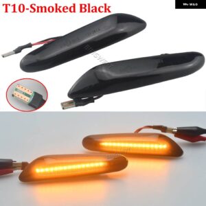 BMW LED ダイナミック ウィンカー サイドマーカー 流れる光インジケータランプ E60 E61 E90 E91 E92 E93 E81 E82 E88 E46 X3 X1 - Smoked black B