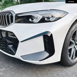 BMW G20 G21 318I 320I 330I M340I 2022-2023+ LCI M-SPORT フロントバンパー リップ スポイラー スプリッターサイドエアインレットベント トリム - Glossy Black