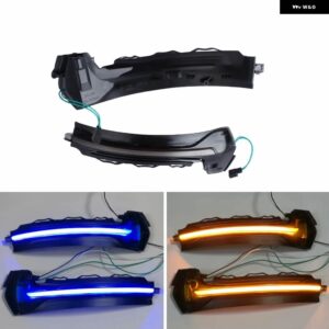 アウディ 2個 ダイナミック ウインカー A3 8V S3 RS3 サイドミラー ライト LED ウィンカー 2013-2018 矢印フラッシャー - blue-yellow