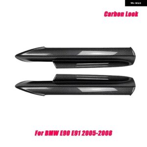 BMW E90 E91 フロントバンパー スポイラー ディフューザースプリッター 3シリーズ M スポーツ PRE-LCI 2005-2008 2009-2012 エアベント トリム - Carbon Look 05-08 B