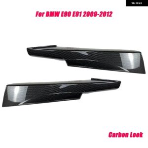 BMW E90 E91 フロントバンパー スポイラー ディフューザースプリッター 3シリーズ M スポーツ PRE-LCI 2005-2008 2009-2012 エアベント トリム - Carbon Look 09-12 B