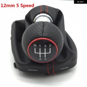 アウディ A3 S3 8L 1.6L 35125 カースタイリングギア シフトノブ レバーペンゲートルブーツカバー 襟 - 5　speed　12mm　red