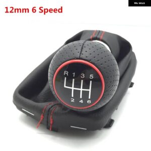 アウディ A3 S3 8L 1.6L 35125 カースタイリングギア シフトノブ レバーペンゲートルブーツカバー 襟 - 6　speed　12mm　red