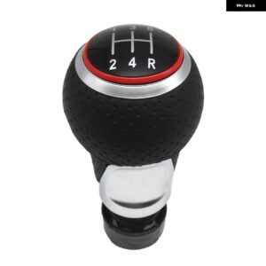 アウディ 完璧な交換革ギア シフトノブ レバーと赤リング 5/6スピード A4 B6 B7 B8 A6 S4 8K A5 8T Q5 8R S ライン - red 12345R