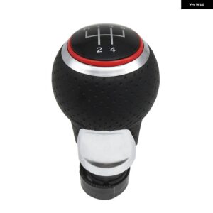 アウディ 完璧な交換革ギア シフトノブ レバーと赤リング 5/6スピード A4 B6 B7 B8 A6 S4 8K A5 8T Q5 8R S ライン - Red 5 Speed