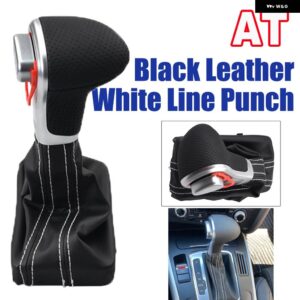 アウディ A3 8P A4 B8 A5 Q5 A6 C6 レザー シフター ハンドルギア シフトノブ 4G1 713 139 ギア シフトノブ カバー - White Line With Hole