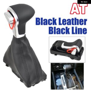 アウディ A3 8P A4 B8 A5 Q5 A6 C6 レザー シフター ハンドルギア シフトノブ 4G1 713 139 ギア シフトノブ カバー - (Black)Black line