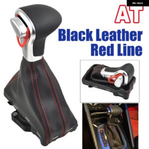 アウディ A3 8P A4 B8 A5 Q5 A6 C6 レザー シフター ハンドルギア シフトノブ 4G1 713 139 ギア シフトノブ カバー - Black-red line