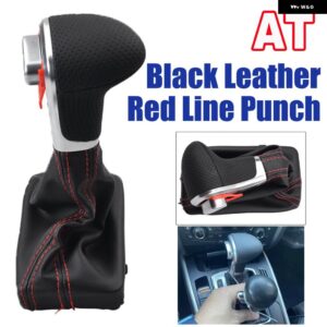 アウディ A3 8P A4 B8 A5 Q5 A6 C6 レザー シフター ハンドルギア シフトノブ 4G1 713 139 ギア シフトノブ カバー - Red Line With Hole